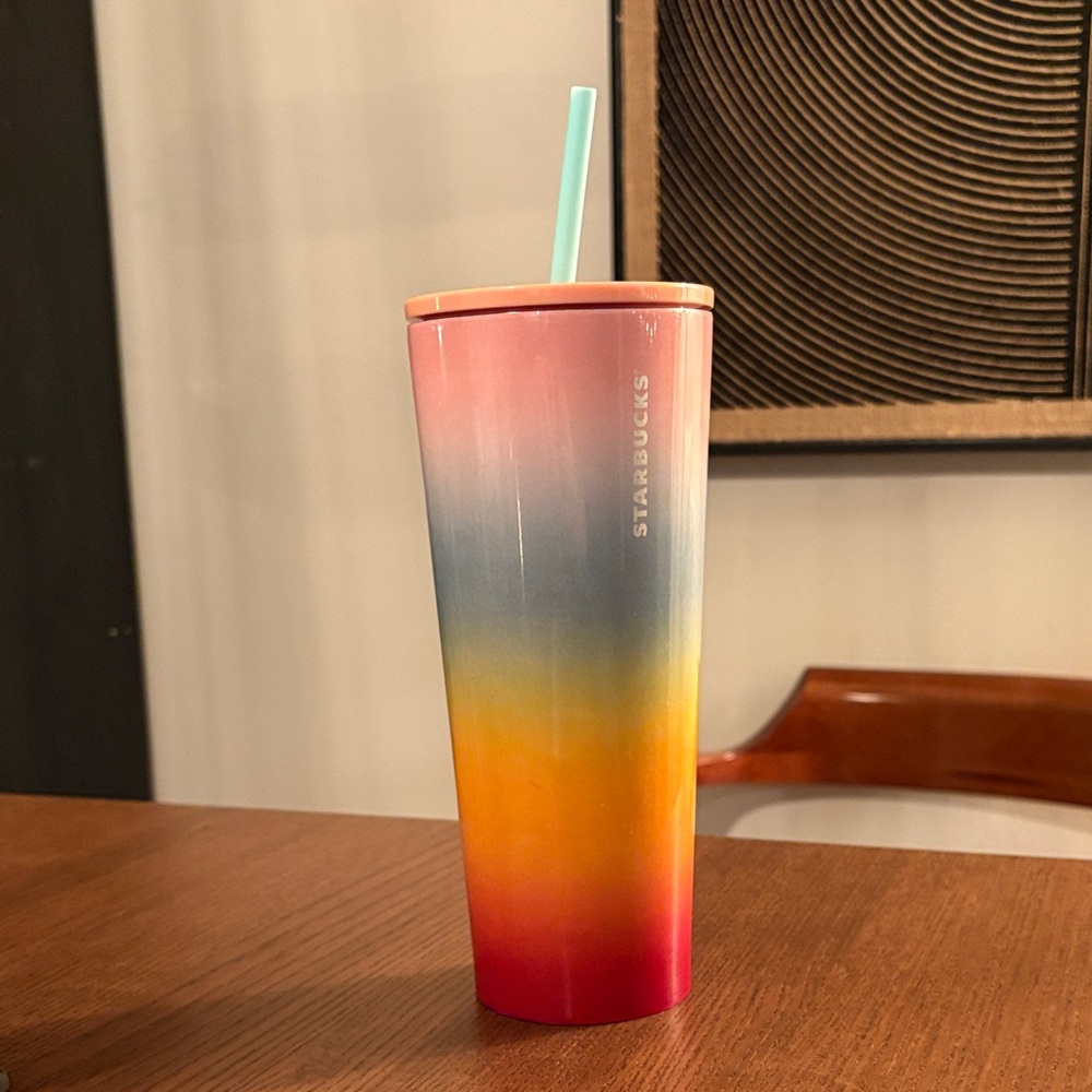 Starbucks - Rainbow Tumbler with Straw - 2019 release